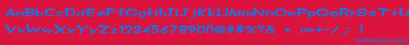 Z Font – Blue Fonts on Red Background