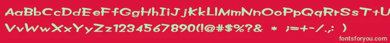 Z Font – Green Fonts on Red Background