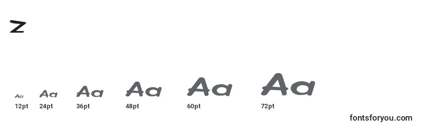 Größen der Schriftart Z