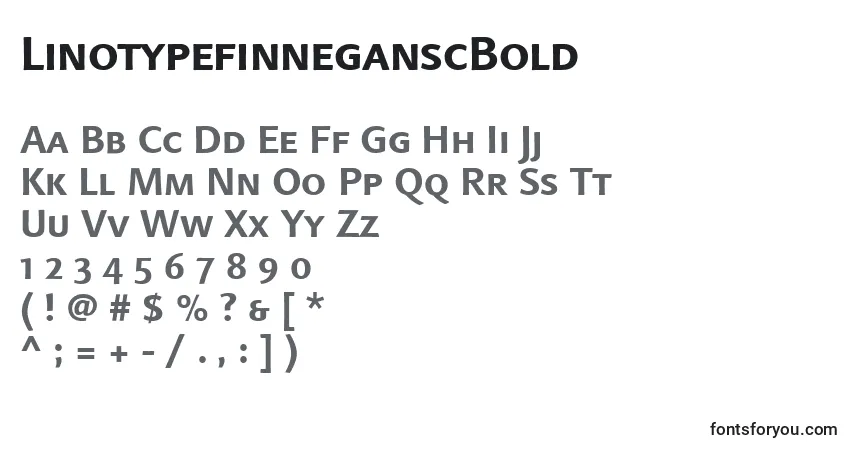 A fonte LinotypefinneganscBold – alfabeto, números, caracteres especiais