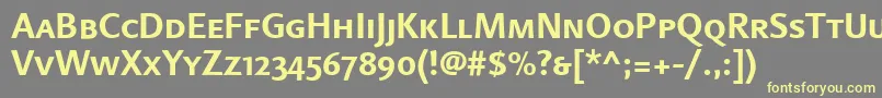 Шрифт LinotypefinneganscBold – жёлтые шрифты на сером фоне