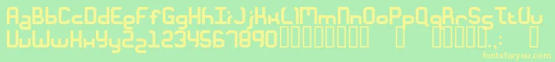 Ft28 Font – Yellow Fonts on Green Background