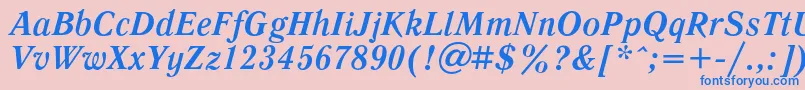 LiteraturnayacBolditalic Font – Blue Fonts on Pink Background