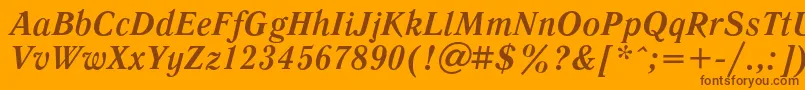 Шрифт LiteraturnayacBolditalic – коричневые шрифты на оранжевом фоне