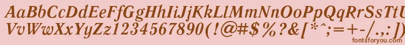 LiteraturnayacBolditalic Font – Brown Fonts on Pink Background