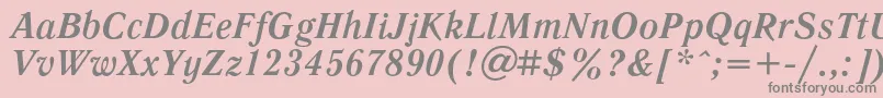 LiteraturnayacBolditalic Font – Gray Fonts on Pink Background