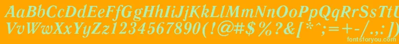 LiteraturnayacBolditalic Font – Green Fonts on Orange Background