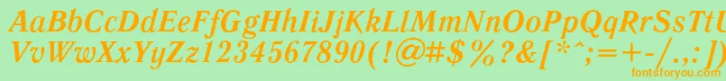 LiteraturnayacBolditalic Font – Orange Fonts on Green Background