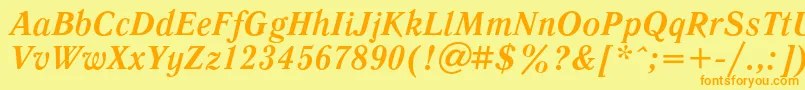 フォントLiteraturnayacBolditalic – オレンジの文字が黄色の背景にあります。
