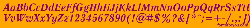 LiteraturnayacBolditalic Font – Purple Fonts on Orange Background