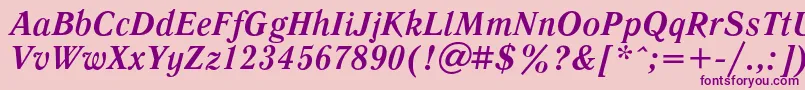 LiteraturnayacBolditalic-Schriftart – Violette Schriften auf rosa Hintergrund