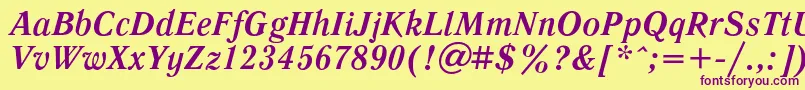 LiteraturnayacBolditalic Font – Purple Fonts on Yellow Background