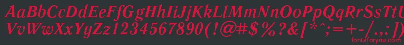 フォントLiteraturnayacBolditalic – 黒い背景に赤い文字