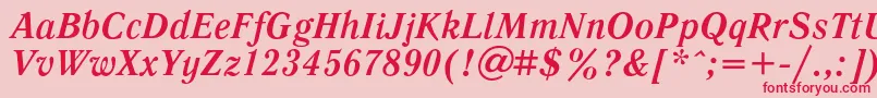 LiteraturnayacBolditalic Font – Red Fonts on Pink Background