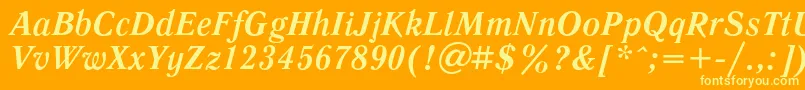 LiteraturnayacBolditalic Font – Yellow Fonts on Orange Background