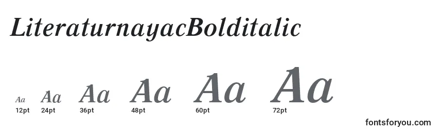 Размеры шрифта LiteraturnayacBolditalic