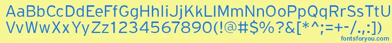 PftransitLight Font – Blue Fonts on Yellow Background
