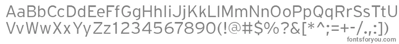 PftransitLight-fontti – harmaat kirjasimet valkoisella taustalla