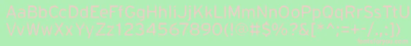 PftransitLight-Schriftart – Rosa Schriften auf grünem Hintergrund