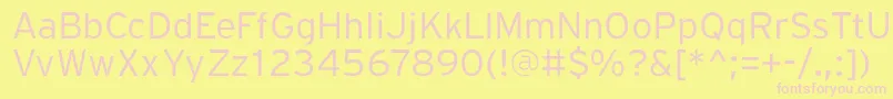 PftransitLight Font – Pink Fonts on Yellow Background