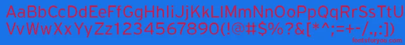 PftransitLight Font – Red Fonts on Blue Background