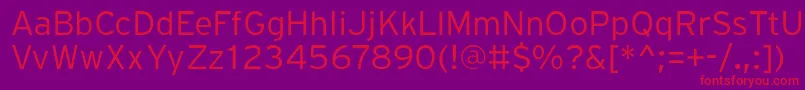 PftransitLight Font – Red Fonts on Purple Background