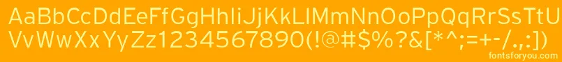 Czcionka PftransitLight – żółte czcionki na pomarańczowym tle