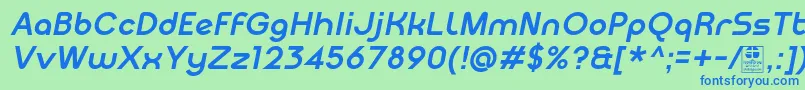 MeltixBoldItalicDemo Font – Blue Fonts on Green Background