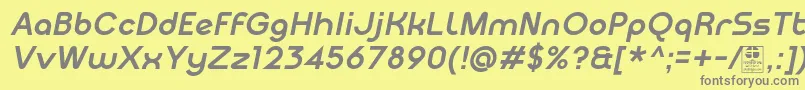 MeltixBoldItalicDemo Font – Gray Fonts on Yellow Background