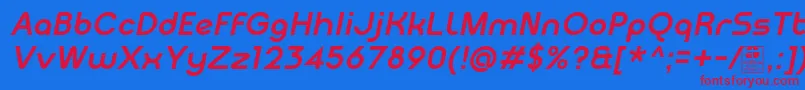 MeltixBoldItalicDemo Font – Red Fonts on Blue Background
