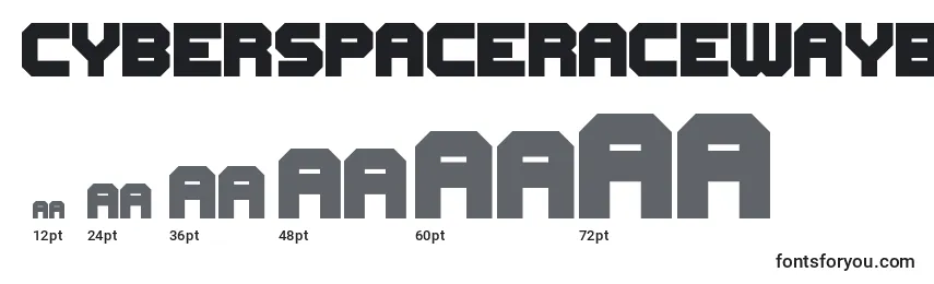 CyberspaceRacewayBack Font Sizes