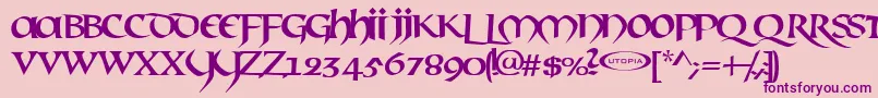 Mael-Schriftart – Violette Schriften auf rosa Hintergrund