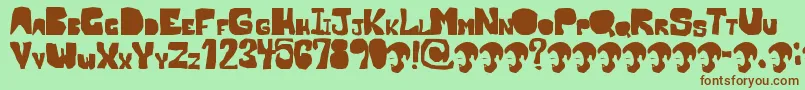 OpnMalatashito Font – Brown Fonts on Green Background