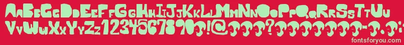 OpnMalatashito Font – Green Fonts on Red Background