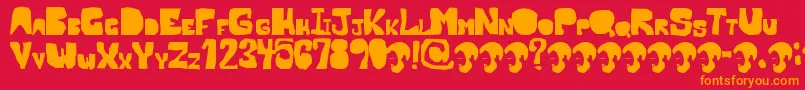 OpnMalatashito Font – Orange Fonts on Red Background