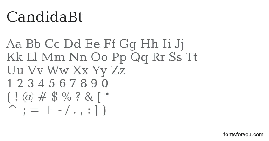A fonte CandidaBt – alfabeto, números, caracteres especiais