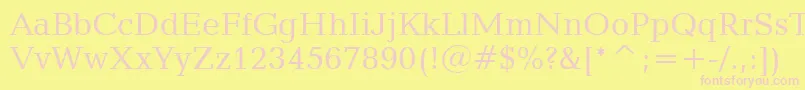 CandidaBt-fontti – vaaleanpunaiset fontit keltaisella taustalla