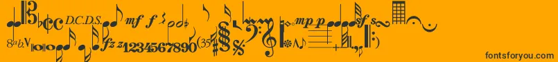Strauf Font – Black Fonts on Orange Background