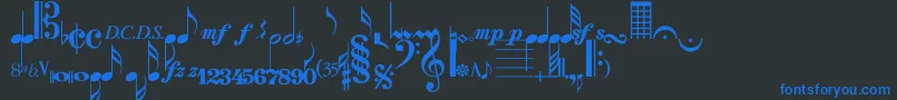 Strauf Font – Blue Fonts on Black Background