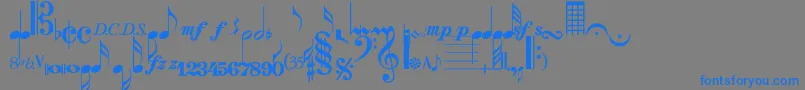 Strauf-fontti – siniset fontit harmaalla taustalla