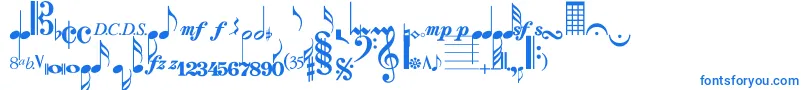 Strauf-fontti – siniset fontit valkoisella taustalla