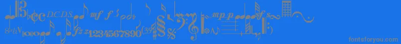 フォントStrauf – 青い背景に灰色の文字