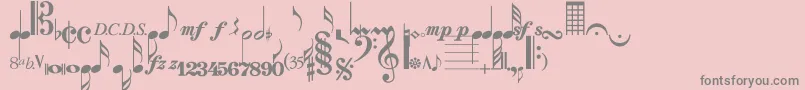 フォントStrauf – ピンクの背景に灰色の文字
