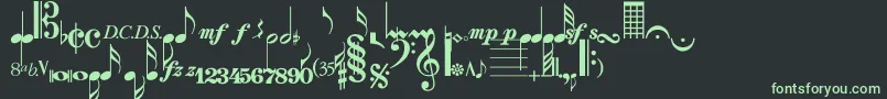Strauf Font – Green Fonts on Black Background
