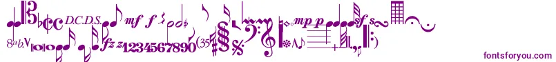Strauf-Schriftart – Violette Schriften auf weißem Hintergrund