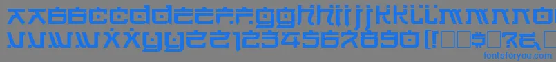 フォントHarriotRegular – 灰色の背景に青い文字