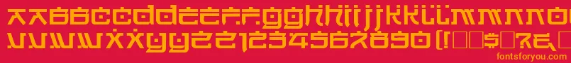 HarriotRegular Font – Orange Fonts on Red Background
