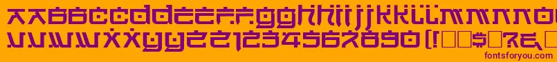 フォントHarriotRegular – オレンジの背景に紫のフォント