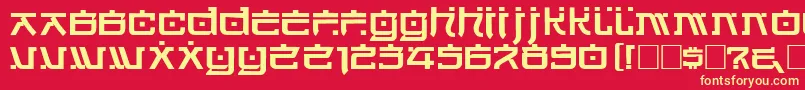 フォントHarriotRegular – 黄色の文字、赤い背景