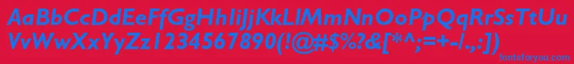 GillsansstdBolditalic Font – Blue Fonts on Red Background